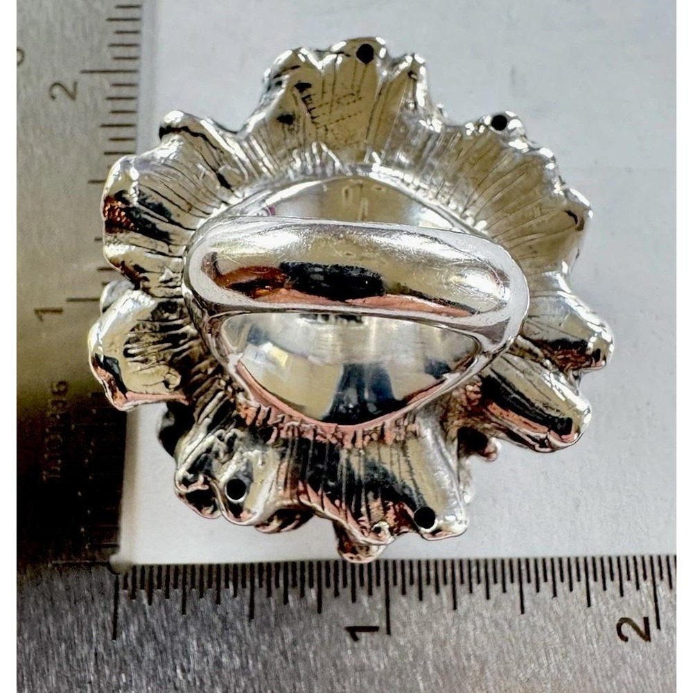 Thai Sterling Silver Organic Coral Reef Statement Ring 18.5g 925 - Picture 5 of 10
